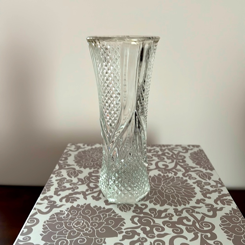 LEAD GLASS VASE-6.25 Inch tall bud vase